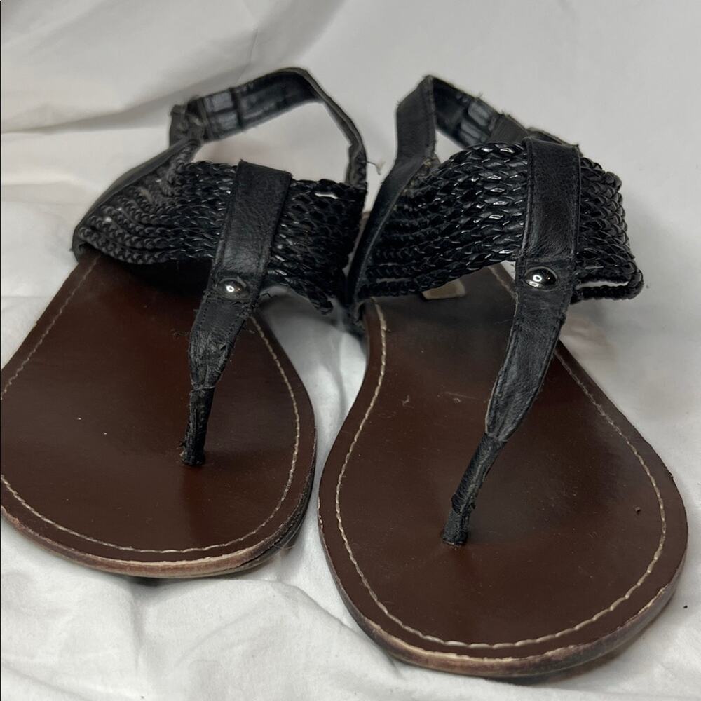 Steve Madden Black Braided Sandals Size 9